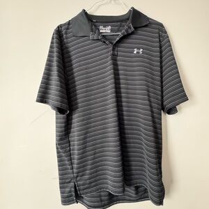 Under Armour Men's Charcoal Striped Polo Shirt